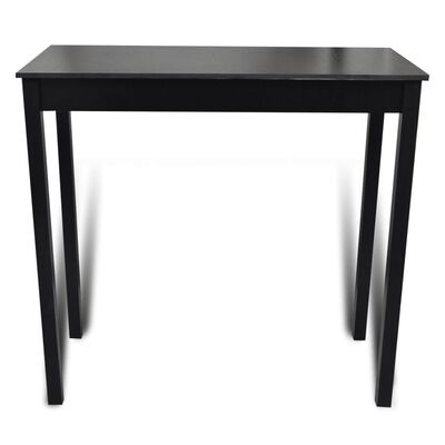 Bar Table with 4 Bar Chairs Black