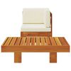 vidaXL 2 Piece Garden Lounge Set with Cream White Cushions Acacia Wood