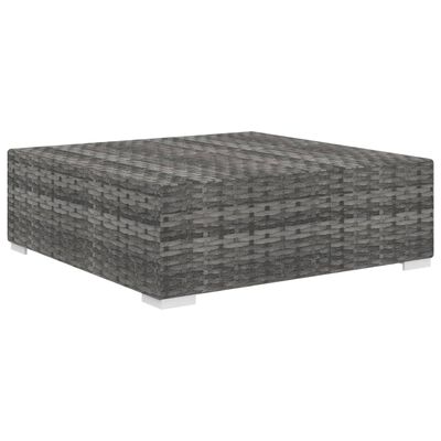 vidaXL Sectional Footrest 1 pc with Cushion Poly Rattan Grey