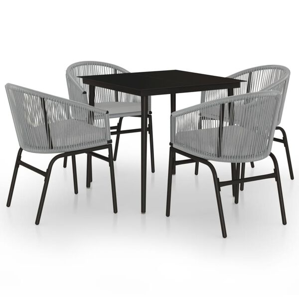 vidaXL 5 Piece Garden Dining Set Grey
