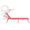 vidaXL Folding Sun Loungers with Roof 2 pcs Aluminium&Textilene Red