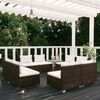 vidaXL 8 Piece Garden Lounge Set with Cushions Poly Rattan Brown