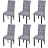 vidaXL Dining Chairs 6 pcs Light Grey Fabric