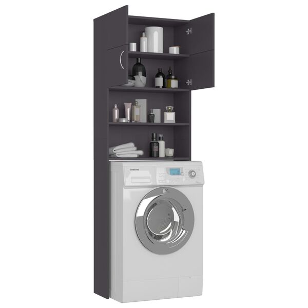 vidaXL Washing Machine Cabinet Grey 64x25.5x190 cm Engineered Wood