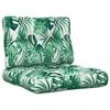 vidaXL Pallet Cushions 2 pcs Leaf Pattern Fabric