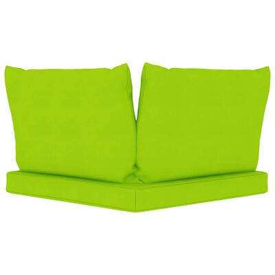 vidaXL Garden 3-Seater Pallet Sofa with Bright Green Cushions Pinewood