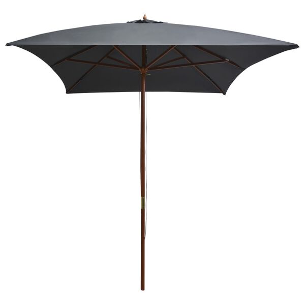 vidaXL Garden Parasol with Wooden Pole 200x300 cm Anthracite