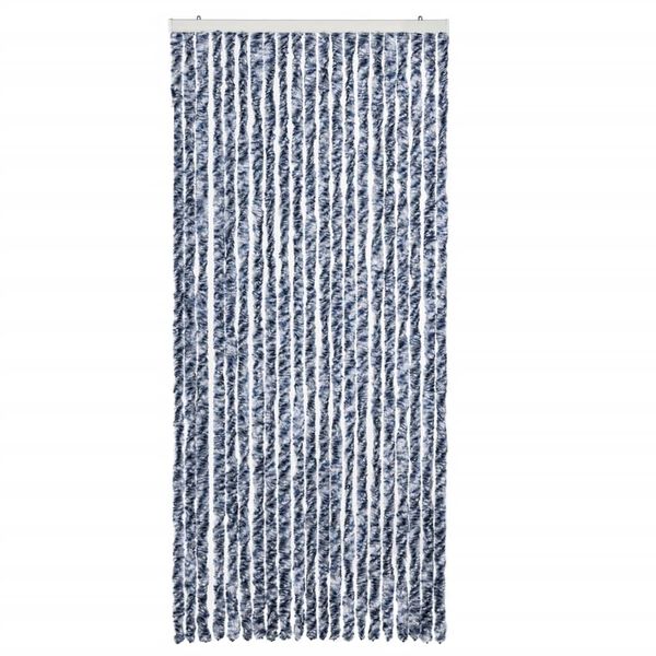 vidaXL Insect Curtain Blue and White 90x200 cm Chenille