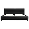 vidaXL Bed Frame without Mattress with LED Black Faux Leather 140x200 cm
