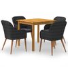 vidaXL 5 Piece Garden Dining Set Black