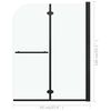 vidaXL Folding Shower Enclosure 2 Panels ESG 95x140 cm Black
