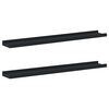 vidaXL Picture Frame Ledge Shelves 2 pcs Black 80x9x3 cm MDF