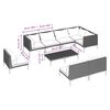 vidaXL 9 Piece Garden Lounge Set with Cushions Poly Rattan Dark Grey