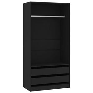 vidaXL Wardrobe | Black | Engineered wood | Compact | Wardrobe | Rectangular