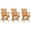 vidaXL Folding Chairs 3 pcs for Garden & Outdoor Teak Wood