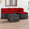 vidaXL 5 Piece Garden Pallet Lounge Set with Cushions Solid Pinewood