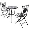 vidaXL Patio Furniture | Black and White | Powder-coated iron and ceramic