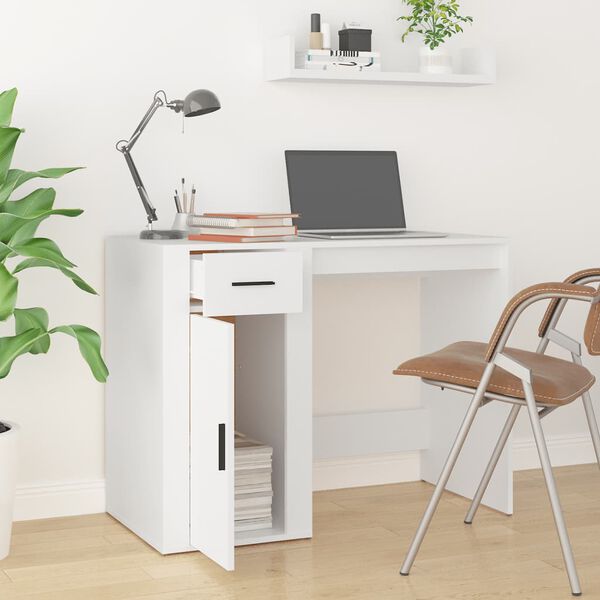 vidaXL Desk White 100x49x75 cm Engineered Wood