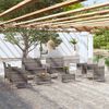 vidaXL 8 Piece Garden Lounge Set with Cushions Poly Rattan Grey