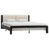 vidaXL Bed Frame with Headboard Black 218 x 132 x 86.5 cm Faux Leather