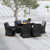 vidaXL 7 Piece Garden Dining Set Black