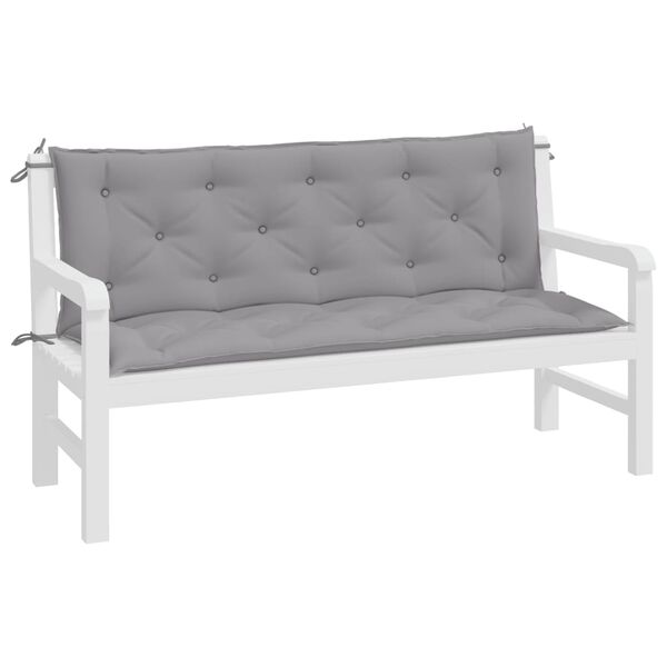 vidaXL Garden Bench Cushions 2pcs Grey 150x50x7cm Oxford Fabric