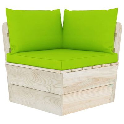vidaXL 9 Piece Garden Pallet Lounge Set with Cushions Spruce Wood
