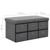 vidaXL Folding Storage Bench Faux Linen 76x38x38 cm Dark Grey