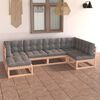 vidaXL 6 Piece Garden Lounge Set with Cushions Solid Pinewood