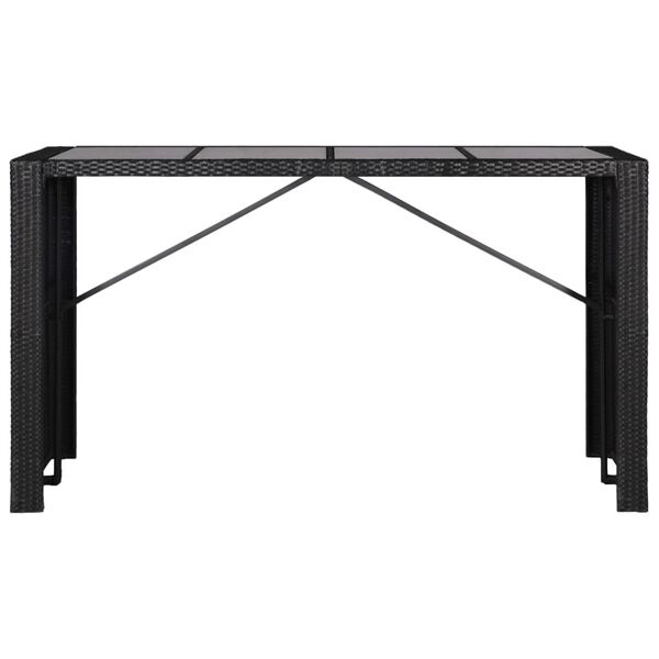 vidaXL 9 Piece Outdoor Dining Set Poly Rattan Black