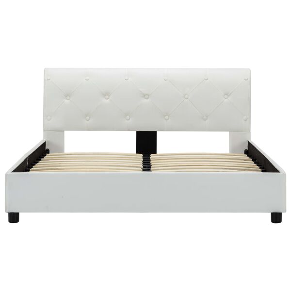 vidaXL Bed Frame without Mattress White Faux Leather 120x200 cm