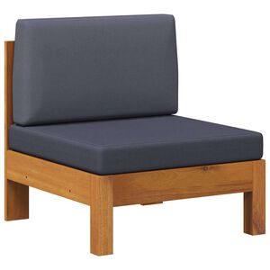 vidaXL Wooden Sofa | Dark Grey | Solid Acacia wood, Fabric (100% polyester)