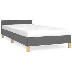 vidaXL Bed Frame without Mattress Dark Grey 92x187 cm Single Fabric