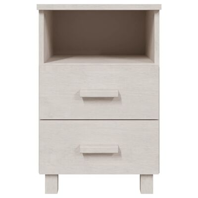 vidaXL Bedside Cabinet HAMAR White 40x35x62 cm Solid Wood Pine