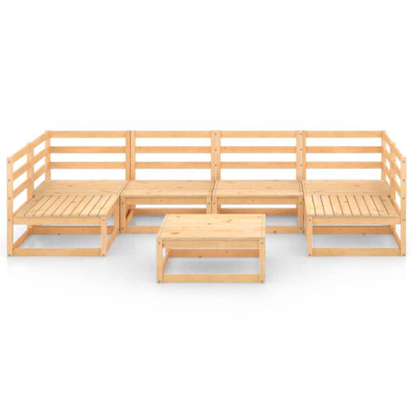 vidaXL 7 Piece Garden Lounge Set Solid Wood Pine