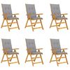 vidaXL Folding Chairs 6 pcs with Cushions Solid Acacia Wood