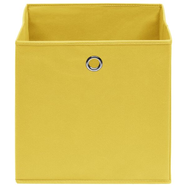 vidaXL Storage Boxes 10 pcs Yellow 32x32x32 cm Fabric
