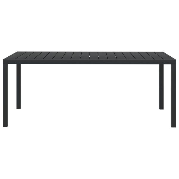 vidaXL Garden Table Black 185x90x74 cm Aluminium and WPC