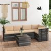 vidaXL 6 Piece Garden Pallet Lounge Set with Cushions Solid Pinewood