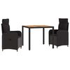 vidaXL Outdoor Dining Set 3 pcs Black
