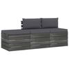 vidaXL 3 Piece Garden Pallet Lounge Set with Cushions Solid Pinewood