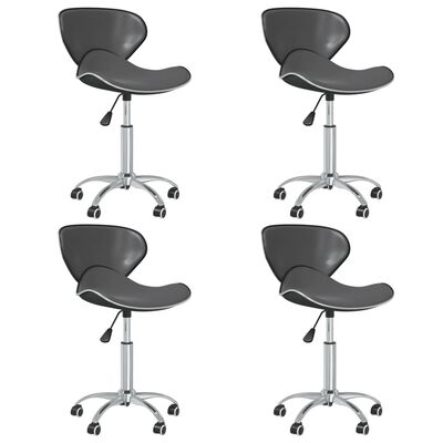 vidaXL Swivel Dining Chairs 4 pcs Grey Faux Leather
