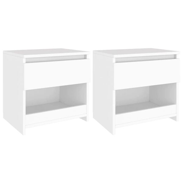vidaXL Bedside Cabinets 2 pcs White 40x30x39 cm Engineered Wood