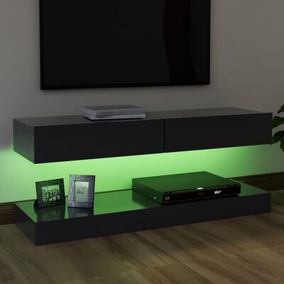 vidaXL TV Cabinet with LED Lights Grey 120x35 cm