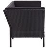 vidaXL 6 Piece Garden Lounge Set with Cushions Poly Rattan Black