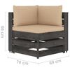 vidaXL 6 Piece Garden Lounge Set with Cushions Grey Impregnated Wood
