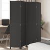 vidaXL Room Divider 4 Panels Black Solid Wood Paulownia