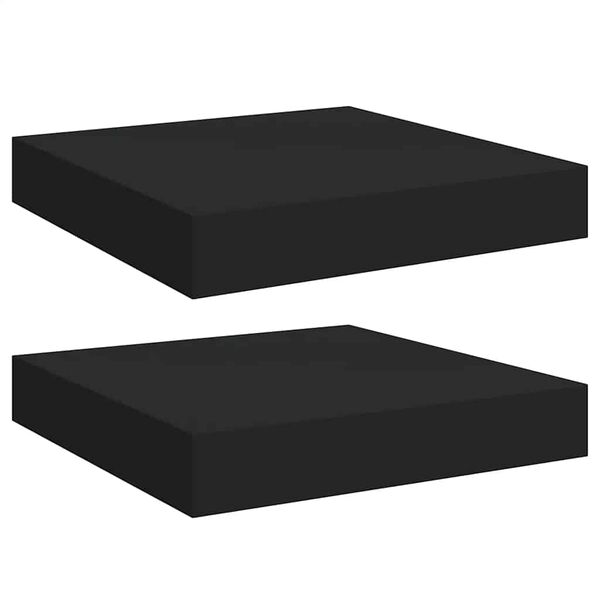 vidaXL Floating Wall Shelves 2 pcs Black 23x23.5x3.8 cm MDF