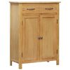 vidaXL Shoe Cabinet | Natural Oak | Solid Oak Wood, MDF with Oak Veneer | Medium