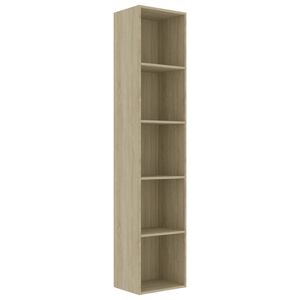 vidaXL Book Cabinet | Sonoma oak | Engineered wood | Tall | Book Cabinet
